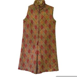 Romper Vintage 60s mixed media Kitschy Groovy handcrafted quilted sleeveless fun